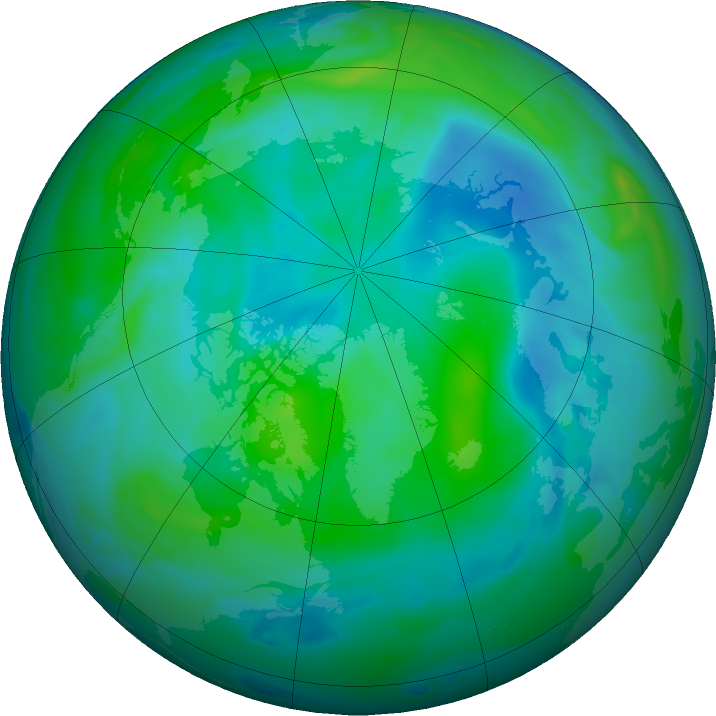 Arctic ozone map for 11 September 2023